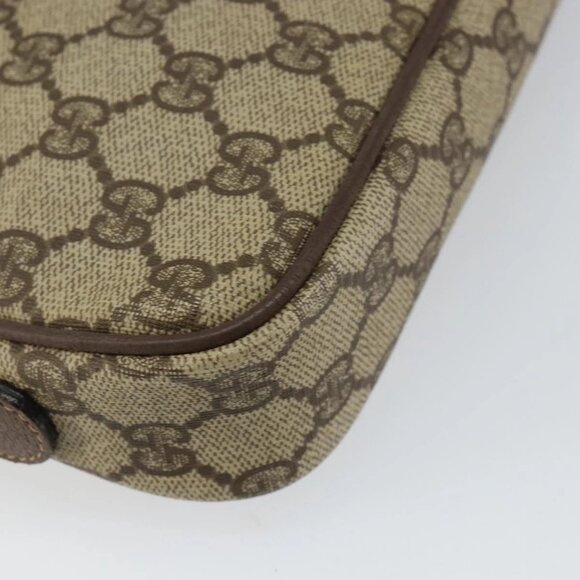 GUCCI GG Canvas Shoulder Bag PVC Leather Beige Auth sw1583 - Picture 5 of 16